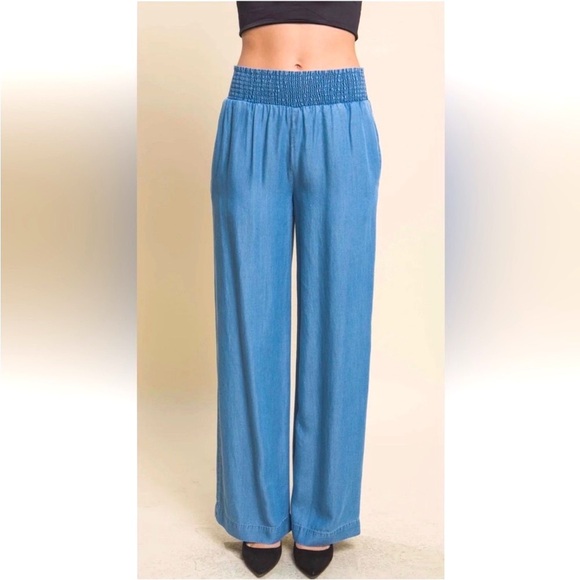 ShopEvelynne Pants - 15 Made in Italy Wide Leg Light Jean Tencel Pants